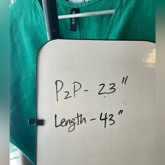 Venti6 Green Women's linen dress or Swim Cover-Up caftan garden cottage - Picture 8 of 8